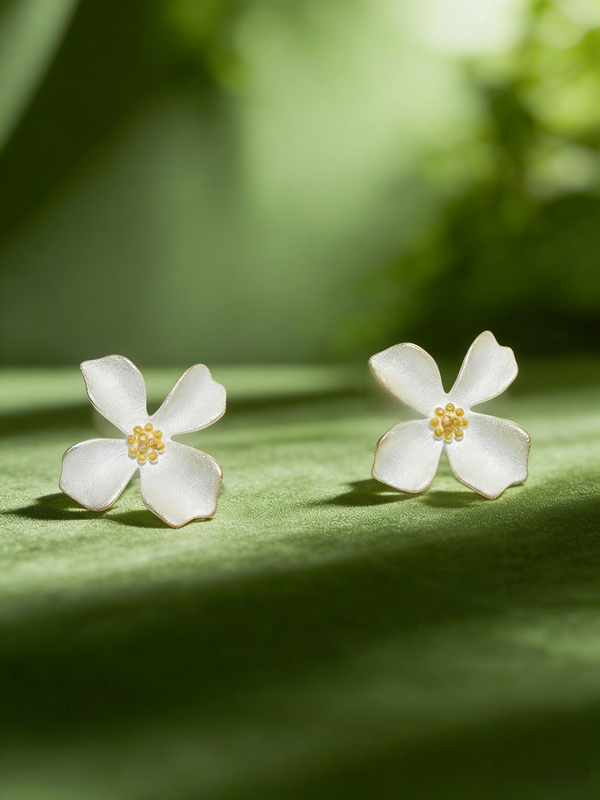 Weisse Blümchen Ohrringe