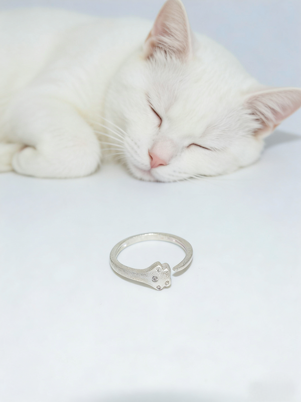 Cute Cat Pfötchen Ring, größe verstellbar